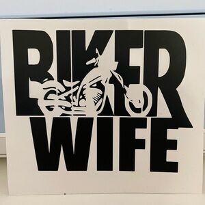 Biker Wife Matte Black Car Decal New
